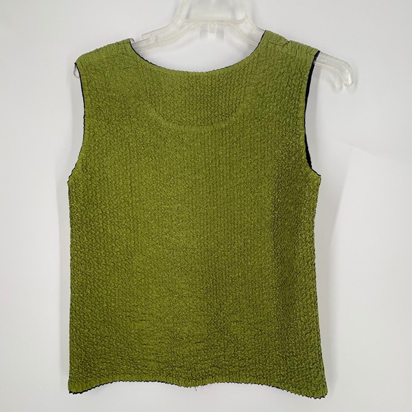 Choices Womens Sleeveless Tank Top‎ Green/Black Textured Reversible Medium - Picture 3 of 7
